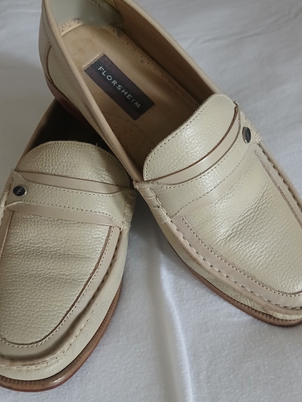 Florsheim Men’s Cream Leather Loafers